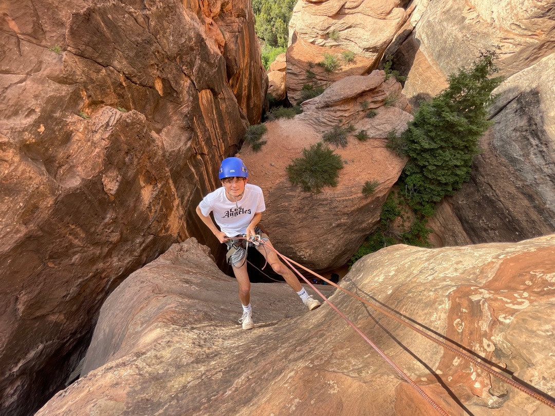 Rappelling in the Zion Canyon