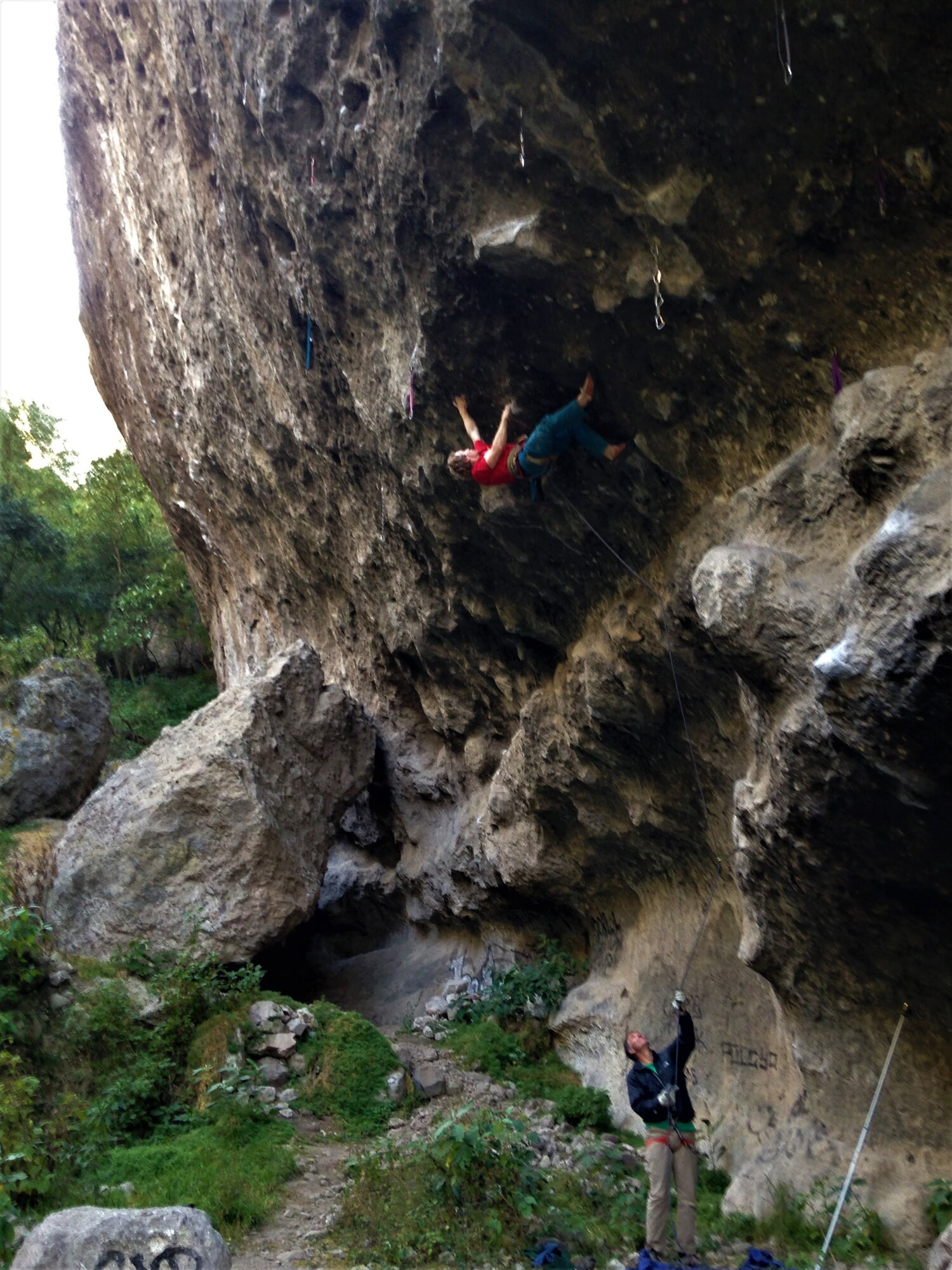 My buddy Mark on a stellar 5.12 climb in Jilotepec