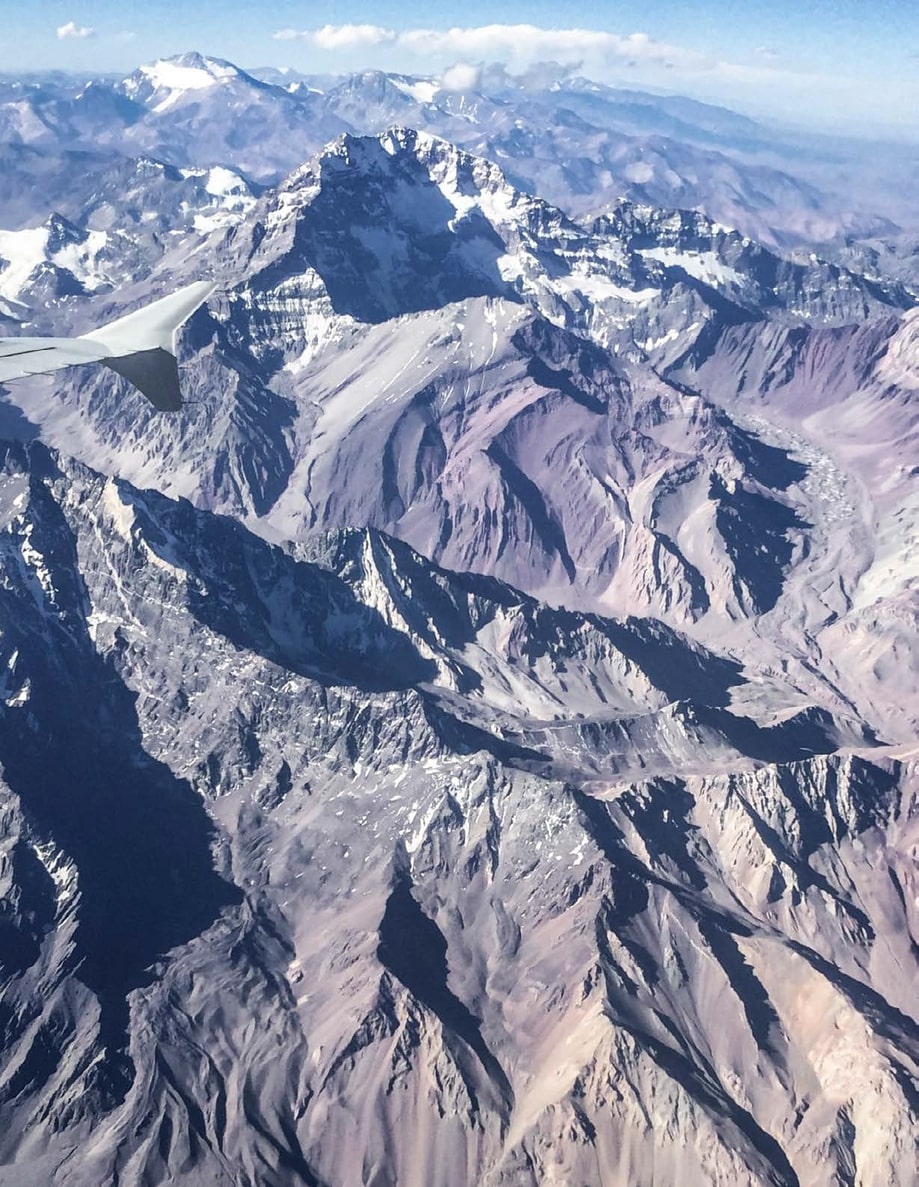 Mountains from a plane in Aconcagua