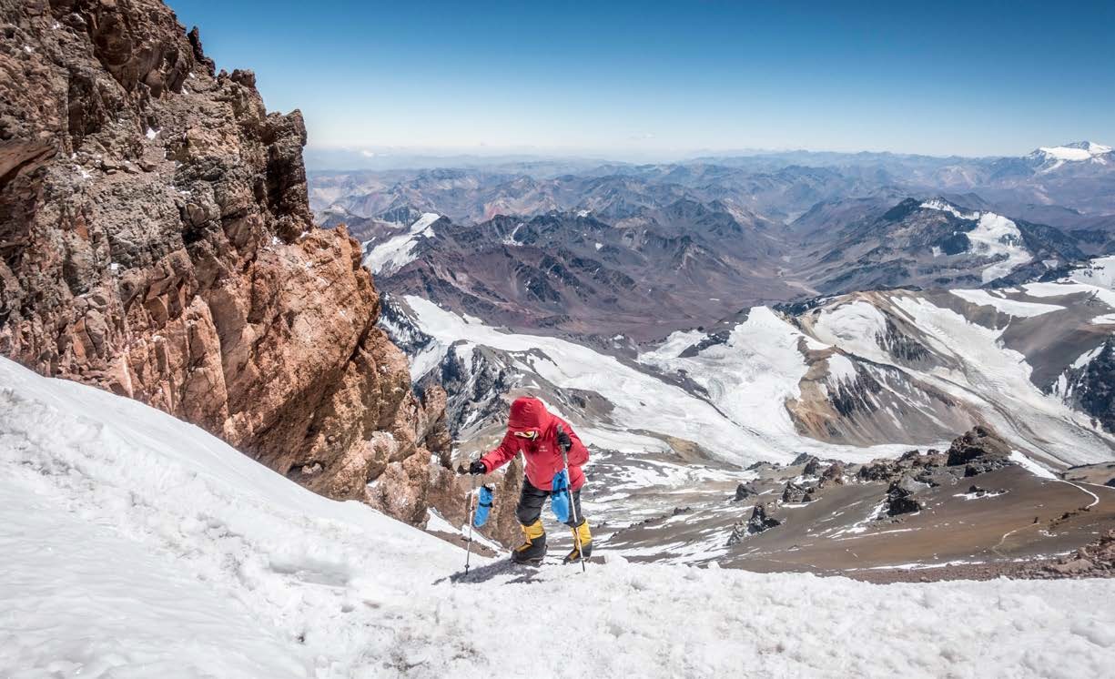 A mountaineer ascending Aconcagua