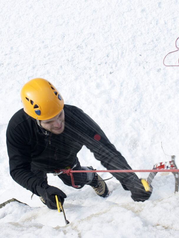 Ice climbing in the Aosta Valley, Italy