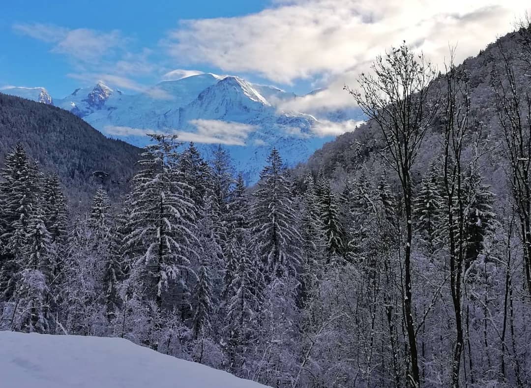 View of Mont Blanc from Chamonix