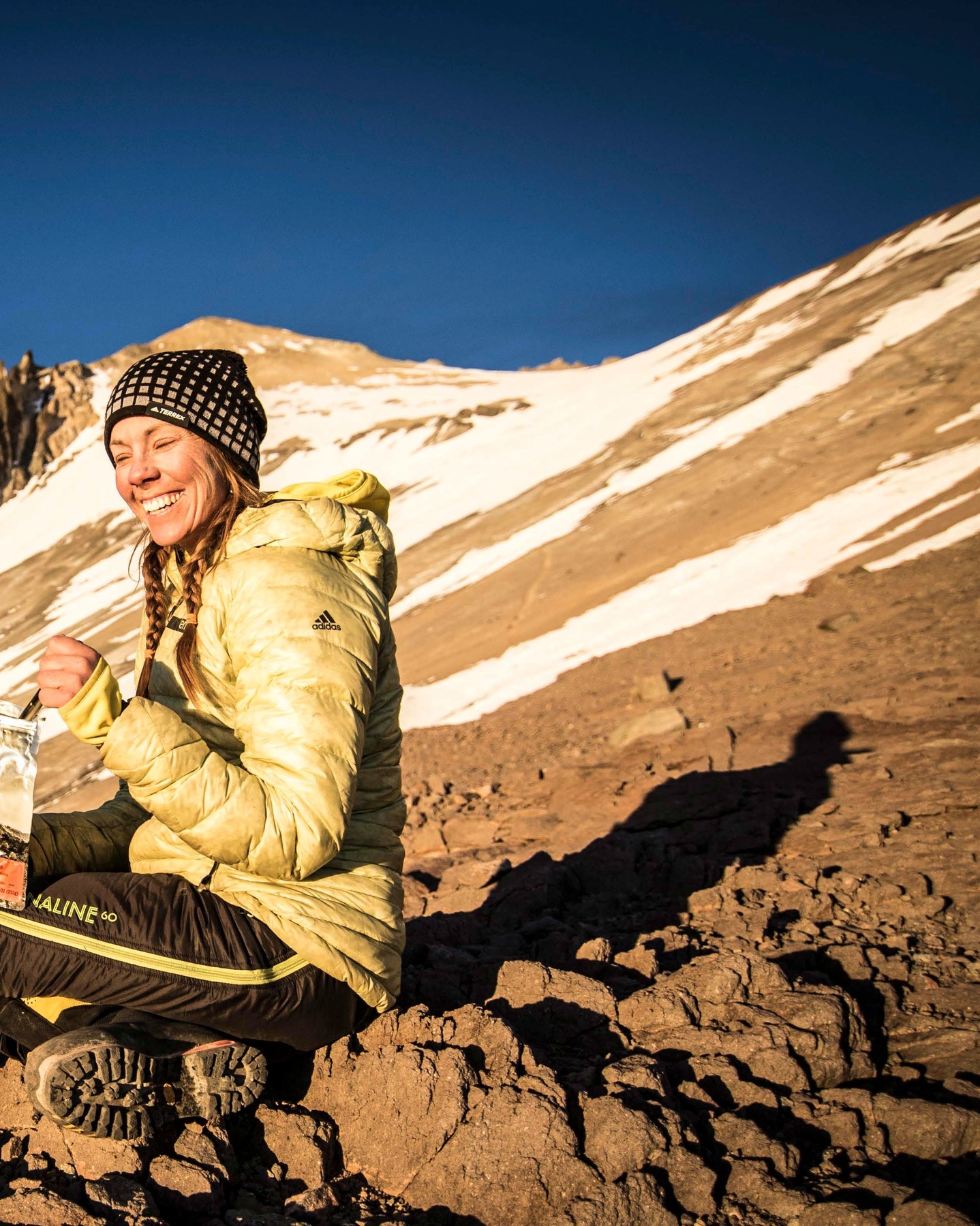 A woman camping in the Cordillera Blanca
