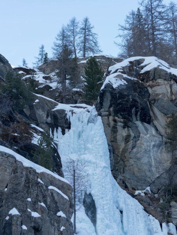 Ice climbing in the Aosta Valley, Italy