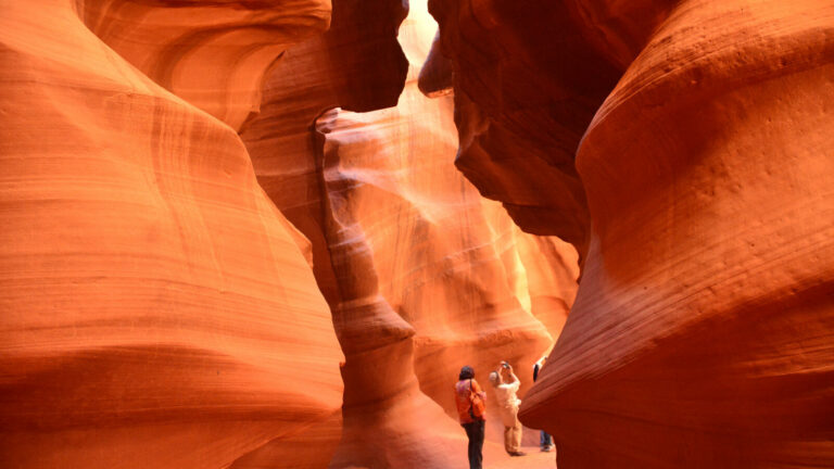 Hikers in Antelope Canyon