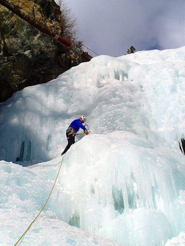 Ice climbing in the Aosta Valley, Italy