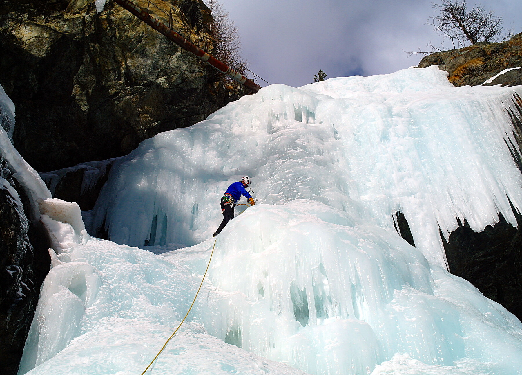 Ice climbing in the Aosta Valley, Italy