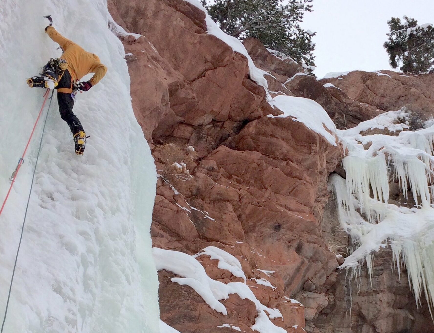An ice climber in Redstone