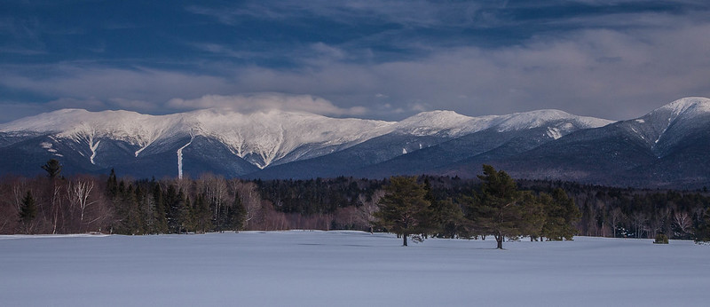 View of the White Mountains in New Hampshire