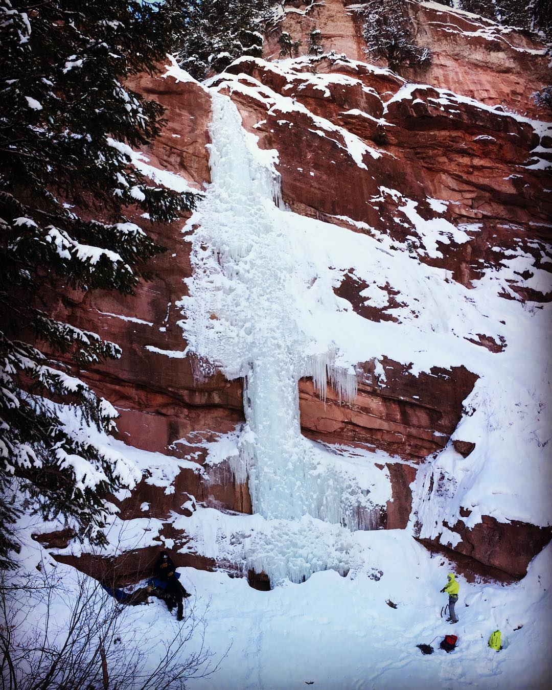 A frozen waterfall in Redstone