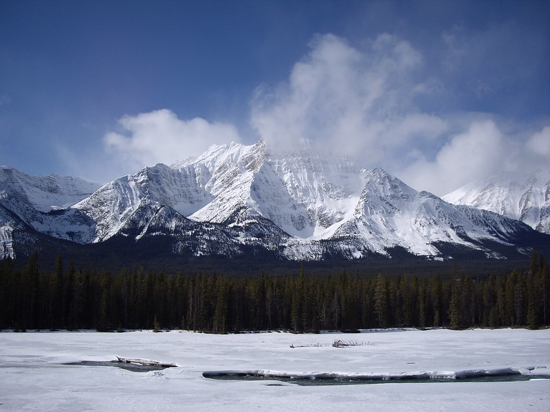 The Canadian Rockies and their snowy peaks