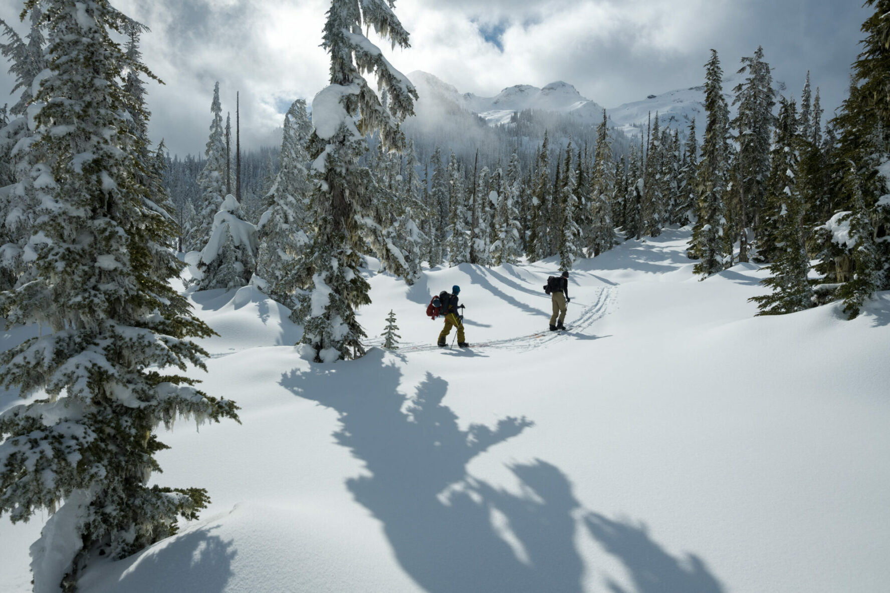 Tourers traversing the Tantalus Range in a line