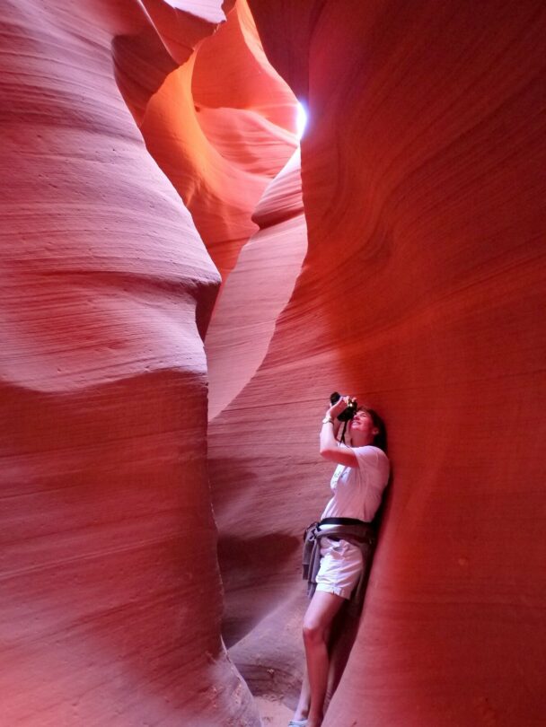 Hikers in Antelope Canyon
