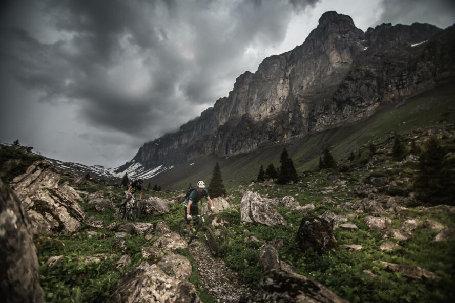 Not everything is always fun and games, mountain biking in the Alps will often mean encountering moody weather.