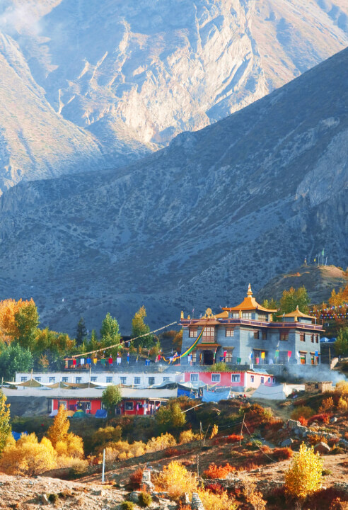 Witness the religious and cultural intertwining of Hinduism and Buddhism at a monastery along the Annapurna Circuit.