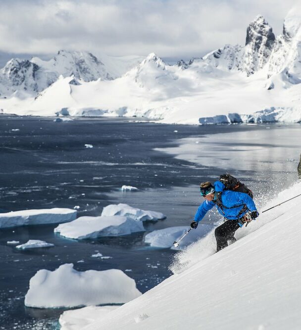 Backcountry skiing in Antarctica