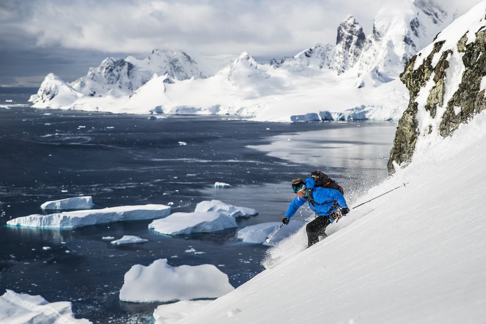 Backcountry skiing in Antarctica