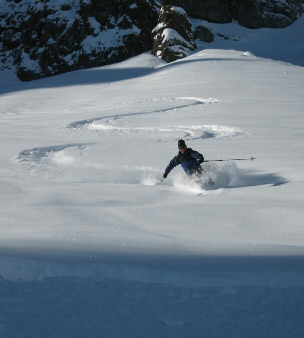 Backcountry skiing in the Dolomites, Italy