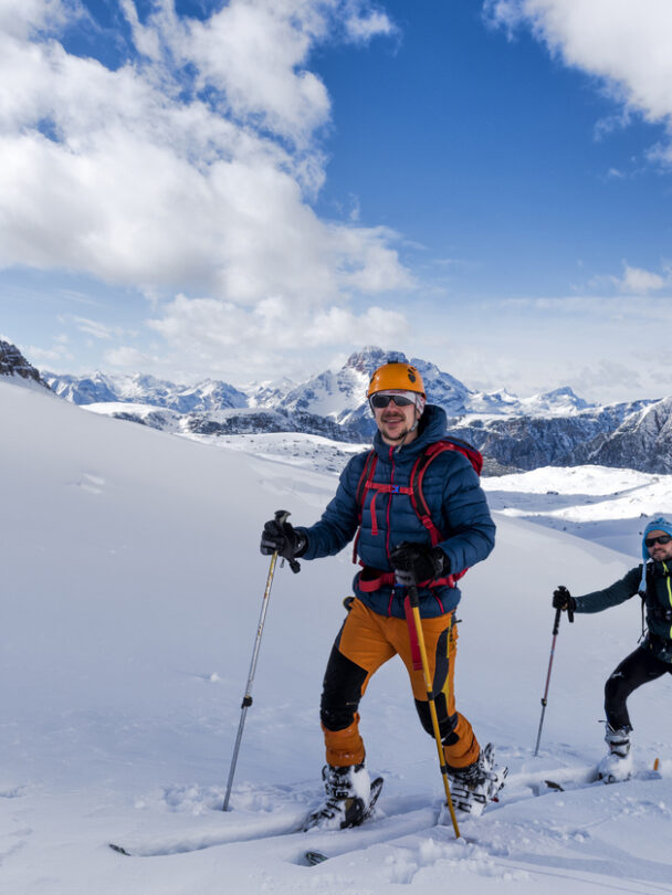 Backcountry skiing in the Dolomites, Italy