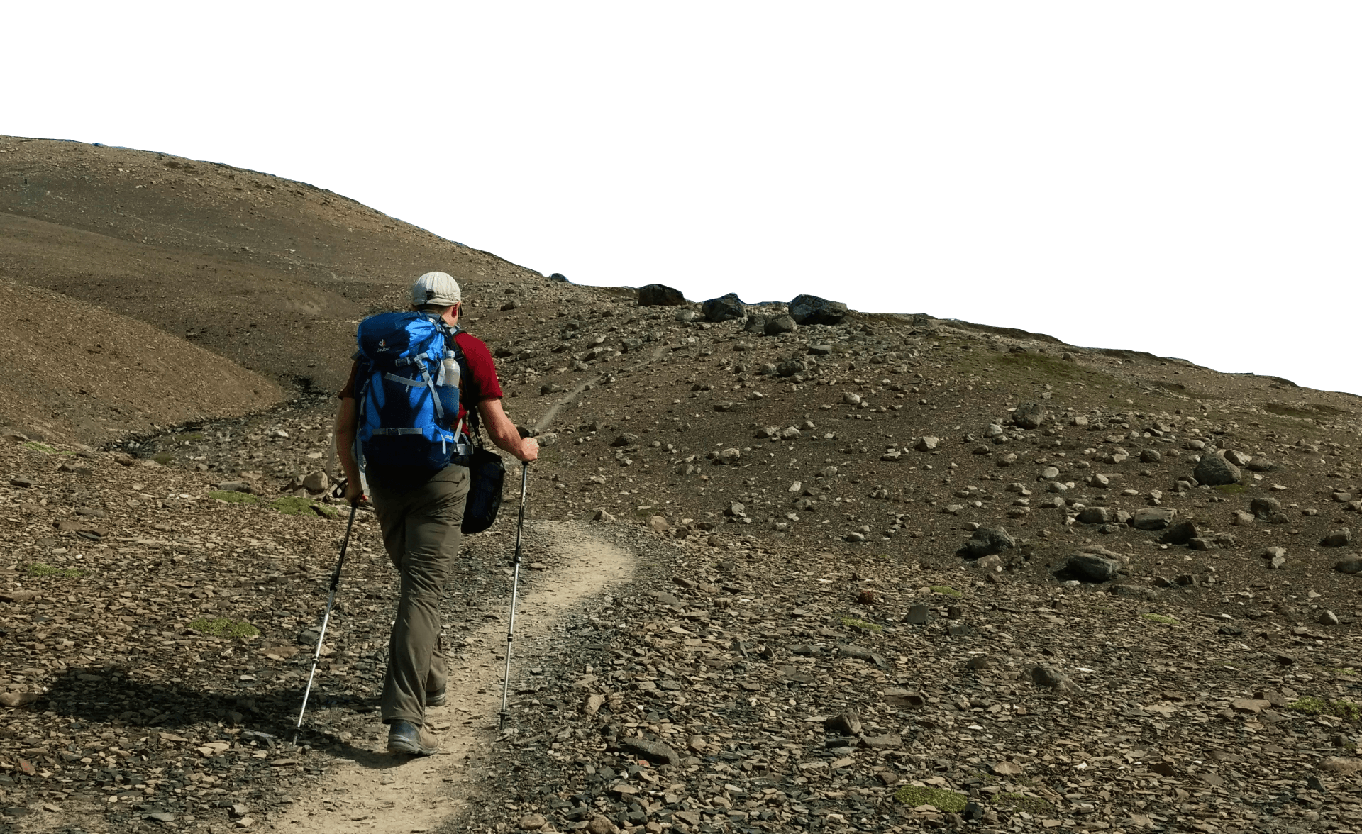 Hiker trekking the El Chalten path.