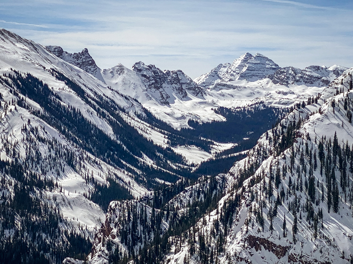 View of the Elk Mountains from above