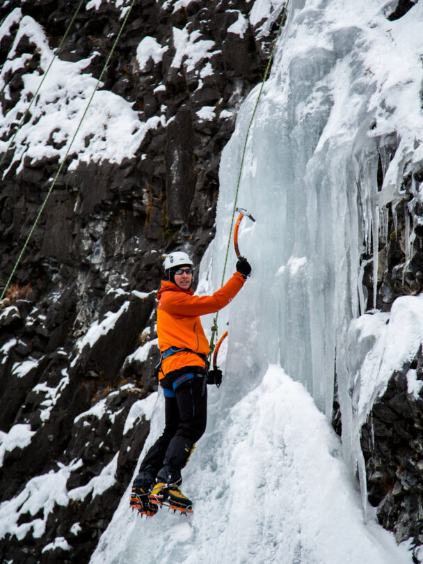 Ice climbing in Hyalite Canyon and Ousel Falls, Montana