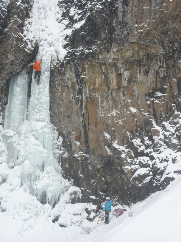 Ice climbing in Hyalite Canyon and Ousel Falls, Montana