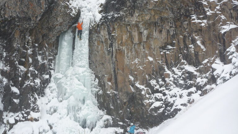 Ice climbing in Hyalite Canyon and Ousel Falls, Montana
