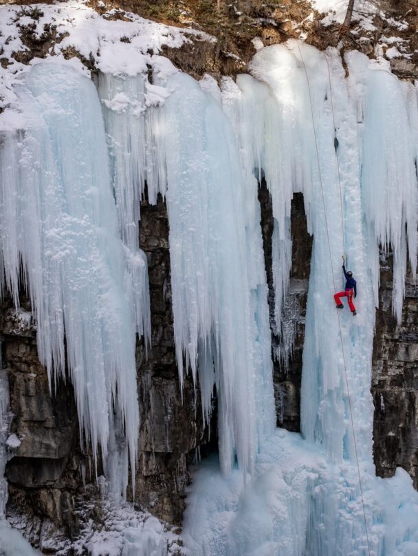 Ice climbing in Snoqualmie Pass, Washington