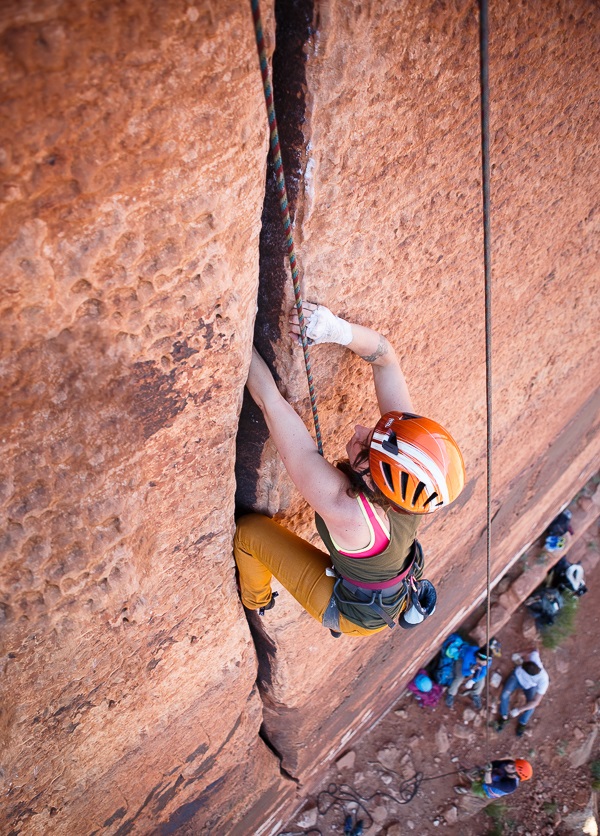A crack climber in Indian Creek
