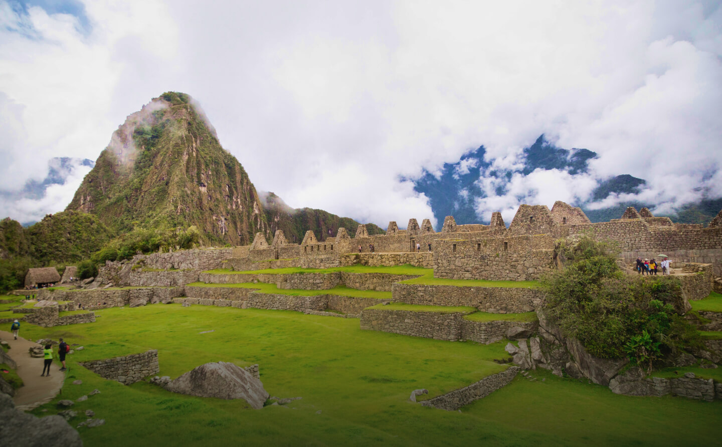 A panorama of the Machu Picchu ruins.