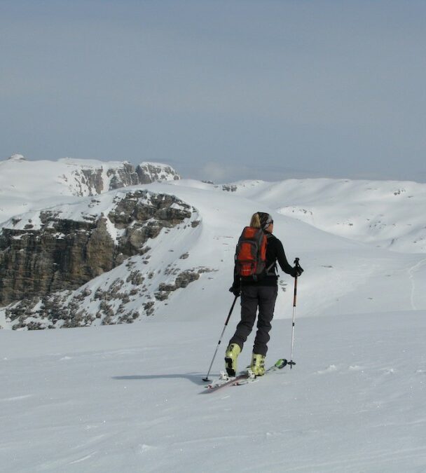 Backcountry skiing in the Dolomites, Italy