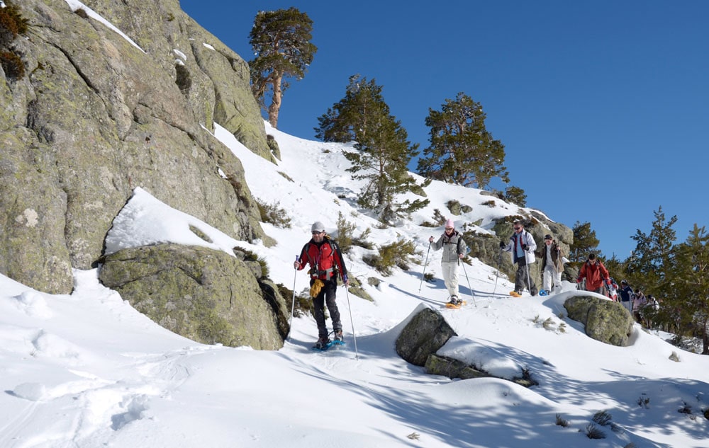 Snowshoeing in Sierra de Guadarrama National Park, Spain