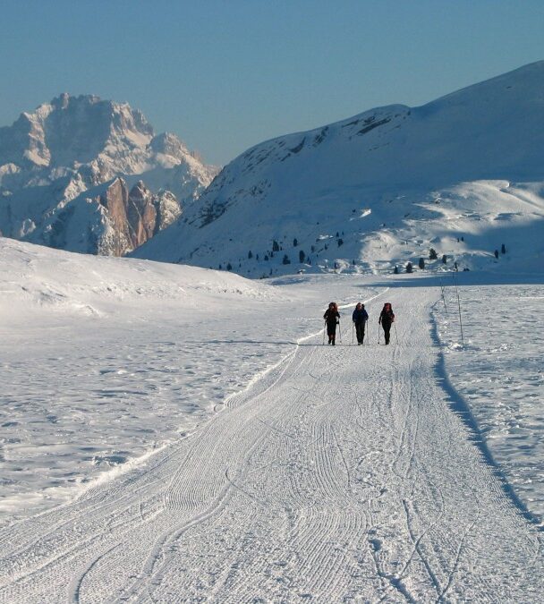 Snowshoeing the Alta Via N.1 in the Dolomites, Italy