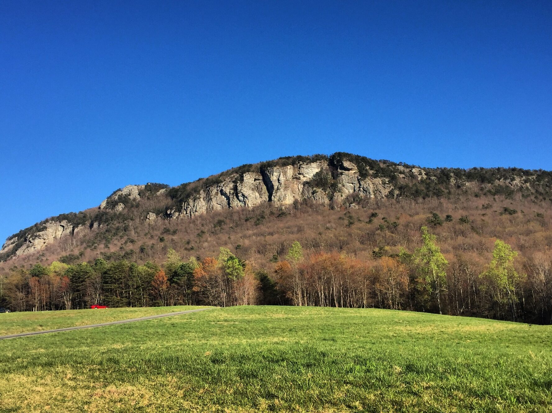 Moore’s Wall as seen from the drive in to the crags