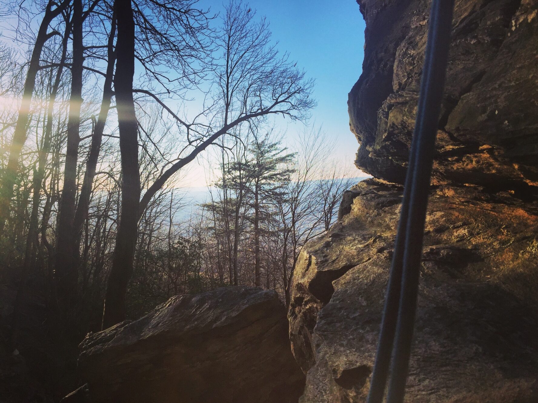 There’s nothing I enjoy more about rock climbing in North Carolina than watching the sunset from the Amphitheater at Moore’s Wall.