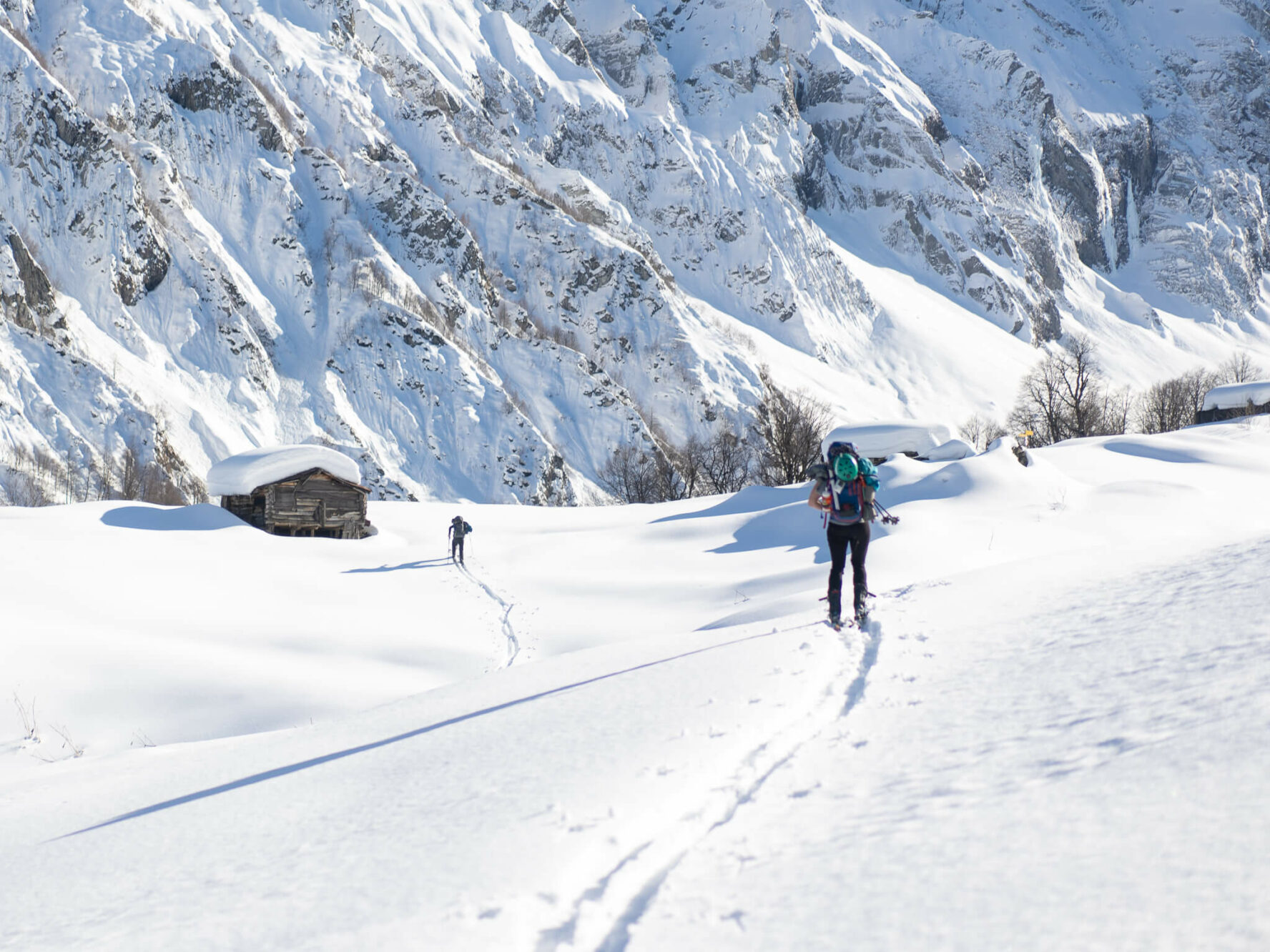 Backcountry skiers in Racha, Georgia