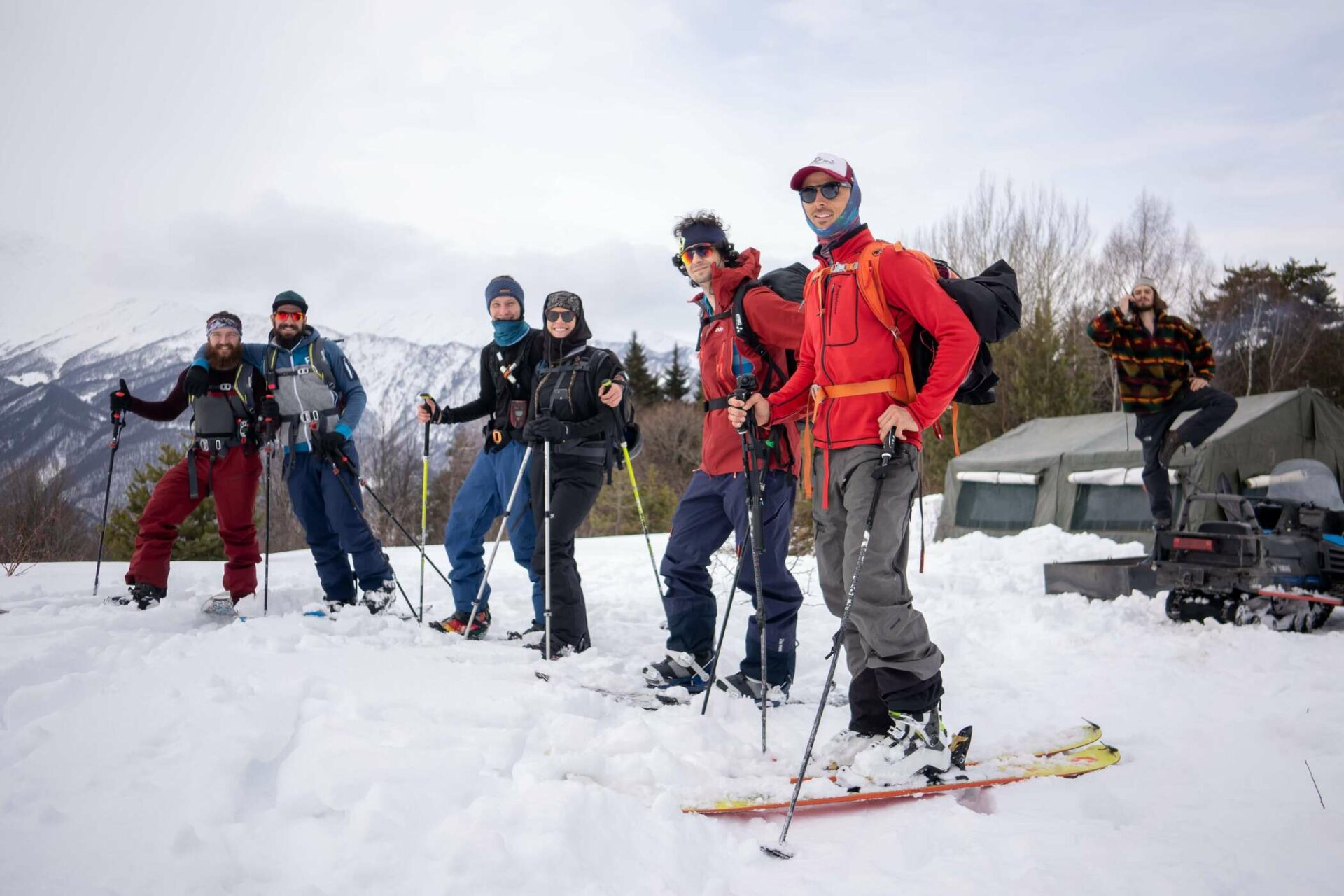 Backcountry skiing in Racha, Georgia