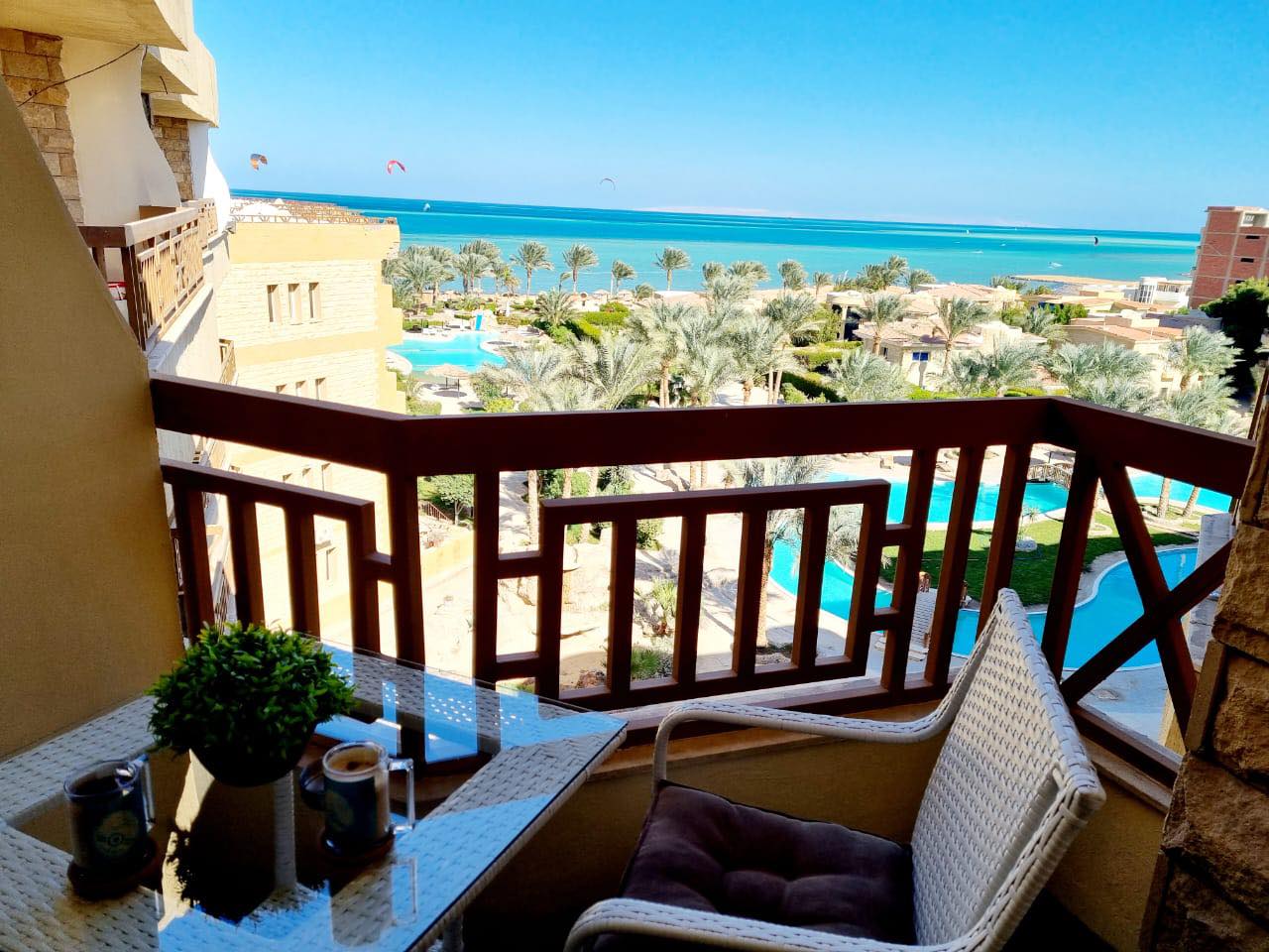 A beautiful view from a balcony in Hurghada