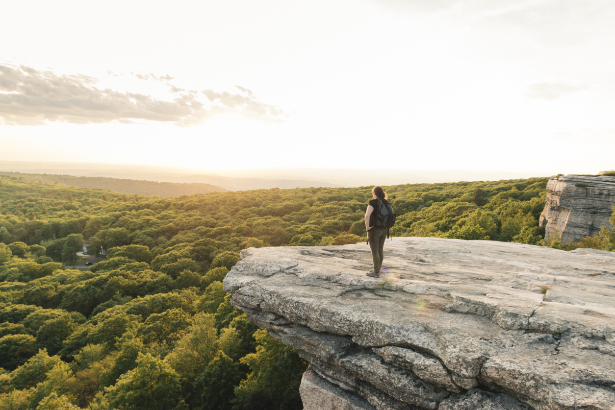 Hiking in the Shawangunks Mountains, New York, with a guide