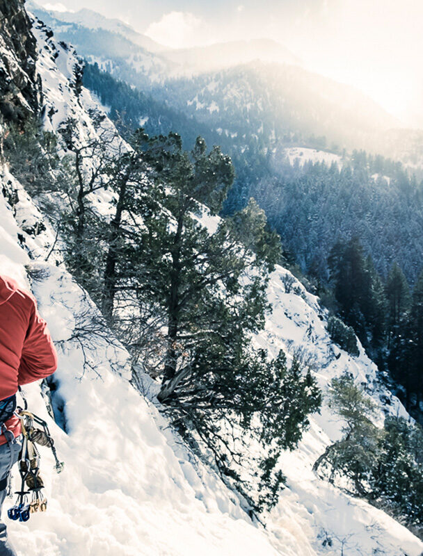 Ice climbing in the Wasatch Mountains area, Utah