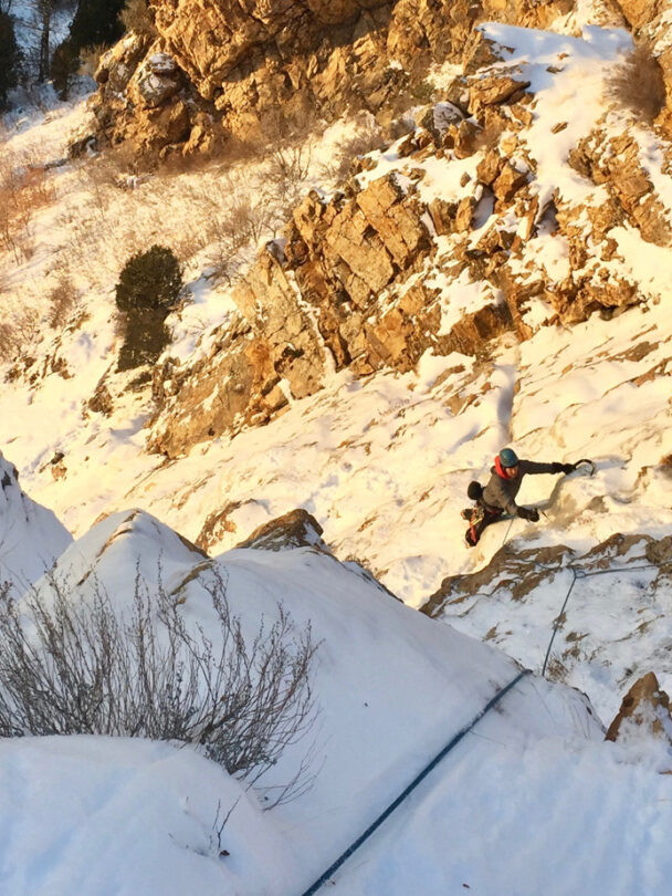 Ice climbing in the Wasatch Mountains area, Utah