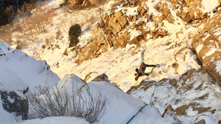 Ice climbing in the Wasatch Mountains area, Utah