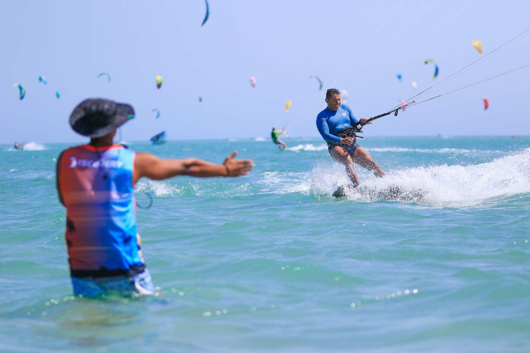 A man on a kitesurfing adventure in Hurghada