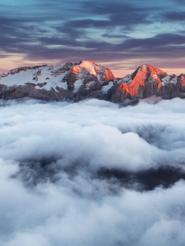 Skiing the Marmolada Glacier and the Dolomites