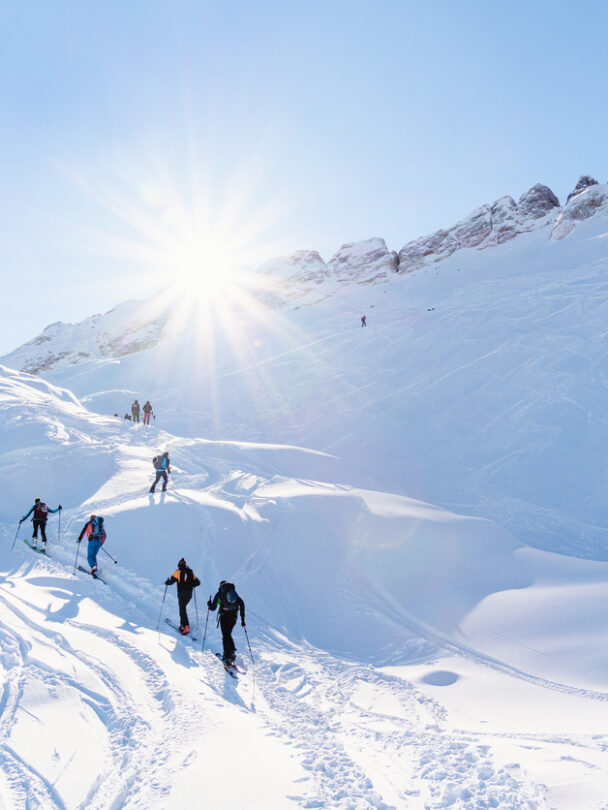 Skiing the Marmolada Glacier and the Dolomites