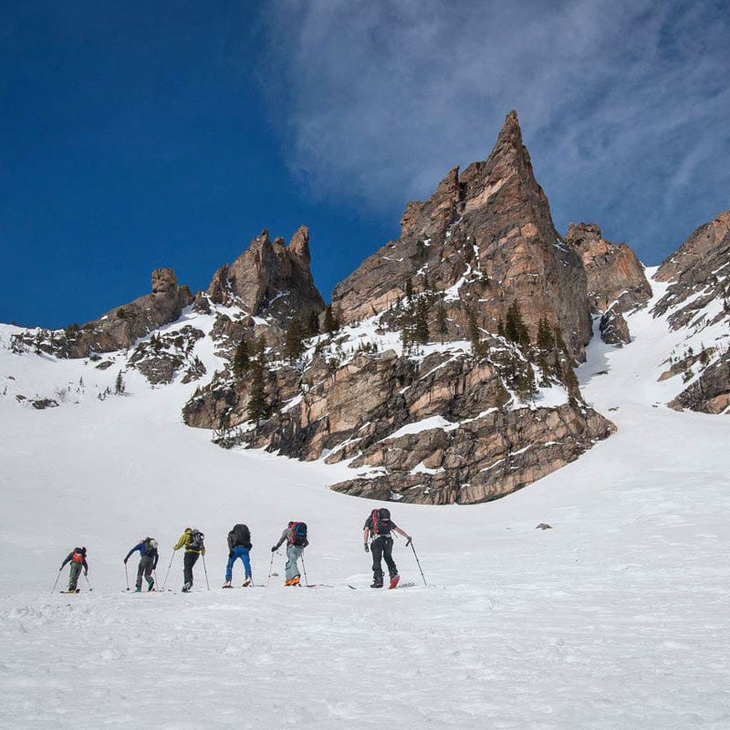 Backcountry skiers touring in Estes Park