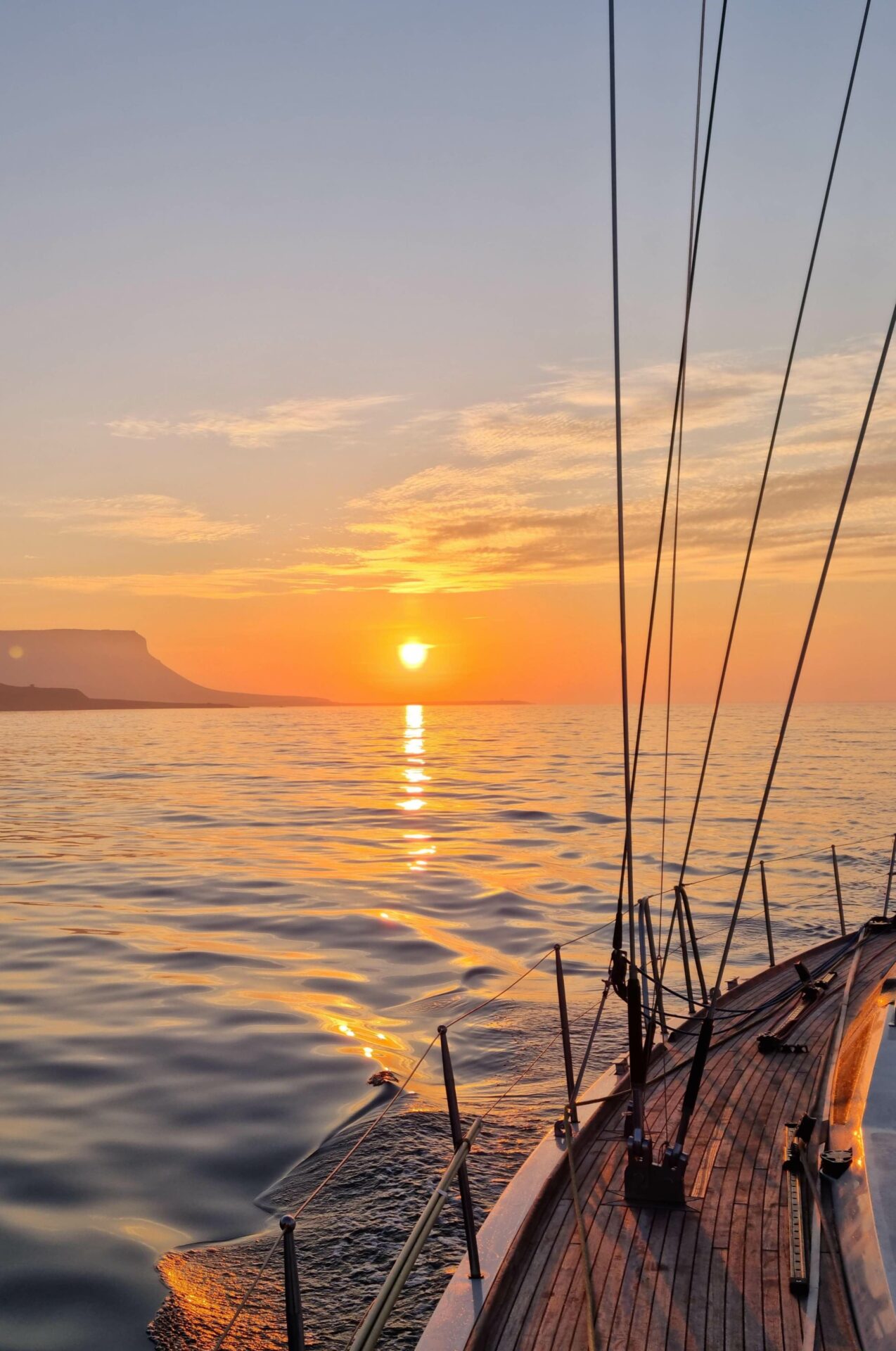 Sunset view from the boat.