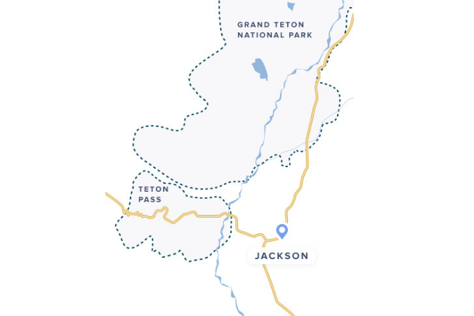 Map of Jackson Hole and its surrounding area