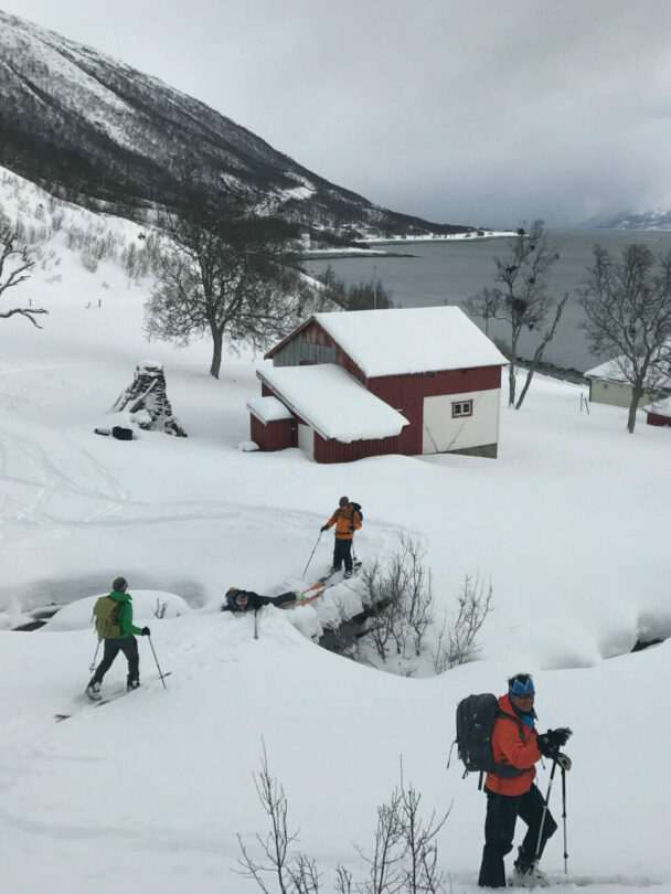 Backcountry skiing at the Carlyle Lodge.